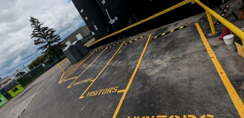 Line striping for mcasphalt