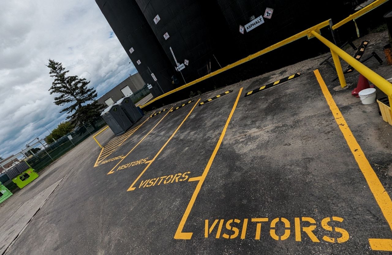 Line striping for mcasphalt